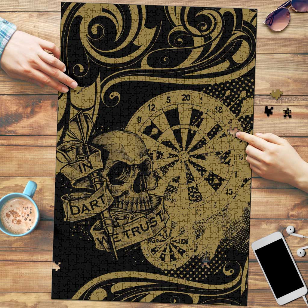 New Zealand Darts Puzzle Skull In Dart We Trust Maori Pattern - Polynesian Pride