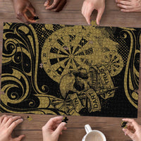 New Zealand Darts Puzzle Skull In Dart We Trust Maori Pattern - Polynesian Pride