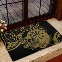 New Zealand Darts Rubber Doormat Skull In Dart We Trust Maori Pattern - Polynesian Pride
