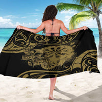 New Zealand Darts Sarong Skull In Dart We Trust Maori Pattern - Polynesian Pride