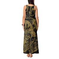 New Zealand Darts Tank Maxi Dress Skull In Dart We Trust Maori Pattern - Polynesian Pride