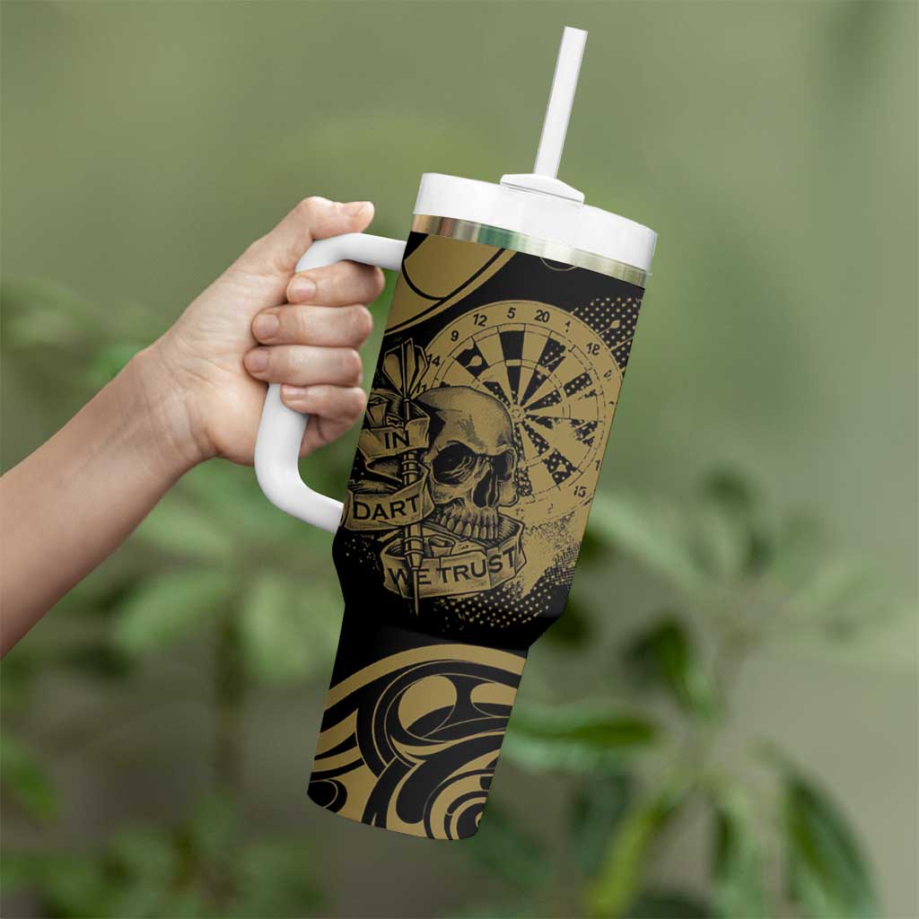 New Zealand Darts Tumbler With Handle Skull In Dart We Trust Maori Pattern - Polynesian Pride