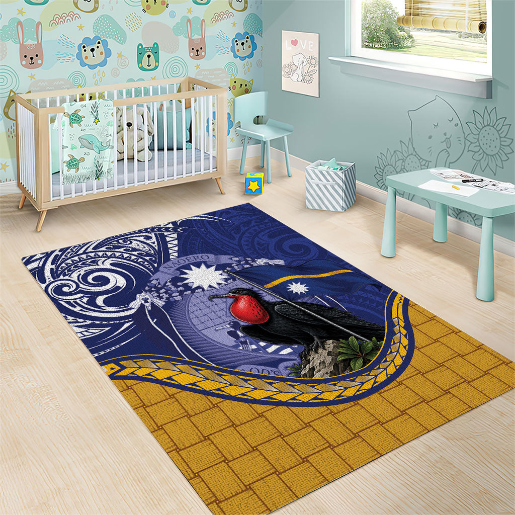 Magnificent Frigatebird Nauru Area Rug Pandanus Weaving Polynesian Pattern LT14 - Polynesian Pride