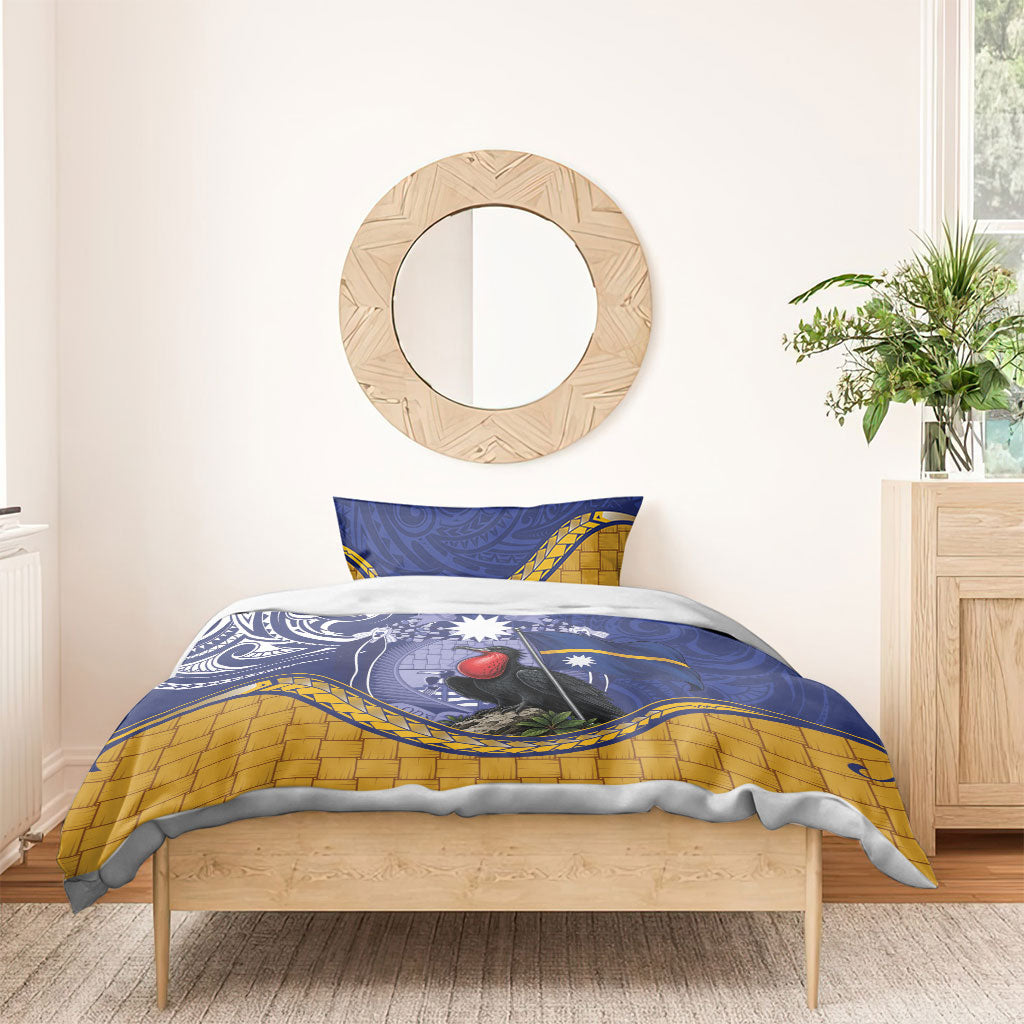 Magnificent Frigatebird Nauru Bedding Set Pandanus Weaving Polynesian Pattern LT14 - Polynesian Pride