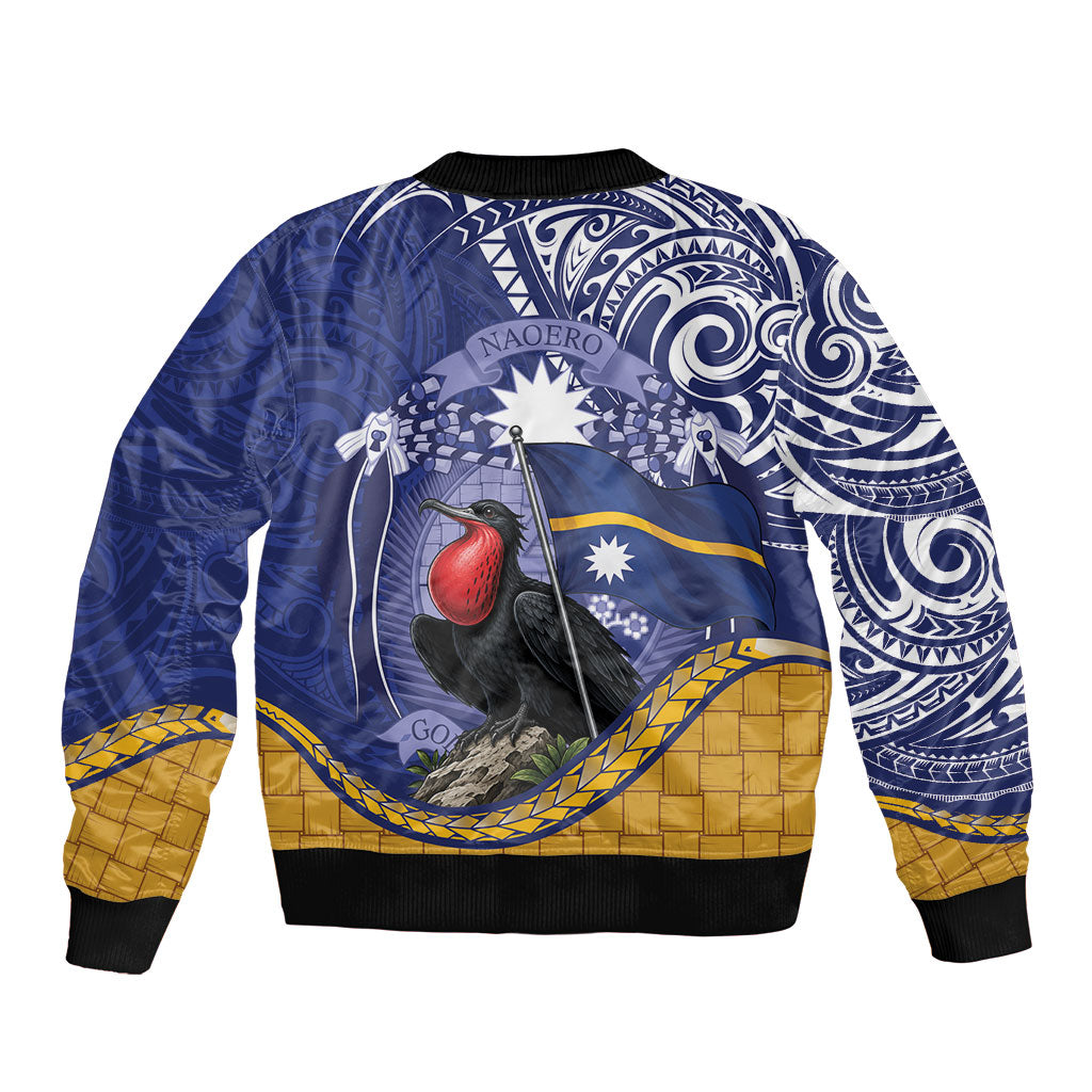 Magnificent Frigatebird Nauru Bomber Jacket Pandanus Weaving Polynesian Pattern LT14 - Polynesian Pride