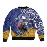 Magnificent Frigatebird Nauru Bomber Jacket Pandanus Weaving Polynesian Pattern LT14 - Polynesian Pride
