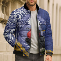 Magnificent Frigatebird Nauru Bomber Puffer Jacket Pandanus Weaving Polynesian Pattern LT14 - Polynesian Pride