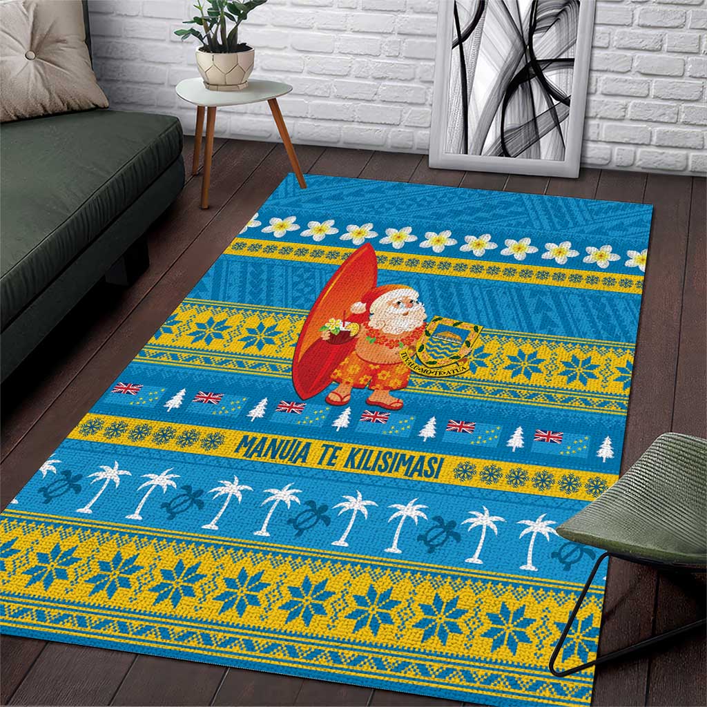 Tuvalu Christmas Area Rug Cute Santa Manuia te Kilisimasi - Polynesian Pride