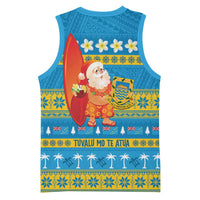 Tuvalu Christmas Basketball Jersey Cute Santa Manuia te Kilisimasi - Polynesian Pride