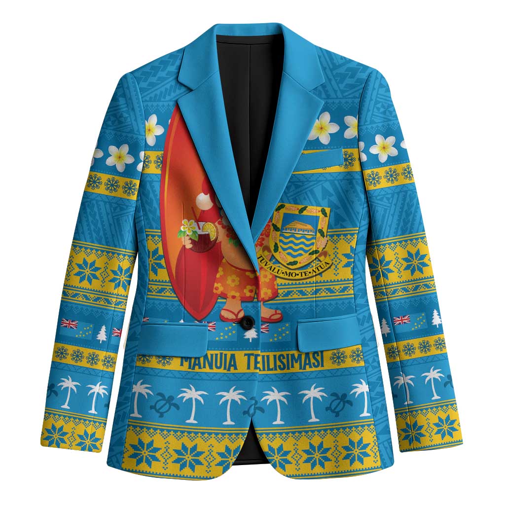 Tuvalu Christmas Blazer Cute Santa Manuia te Kilisimasi - Polynesian Pride