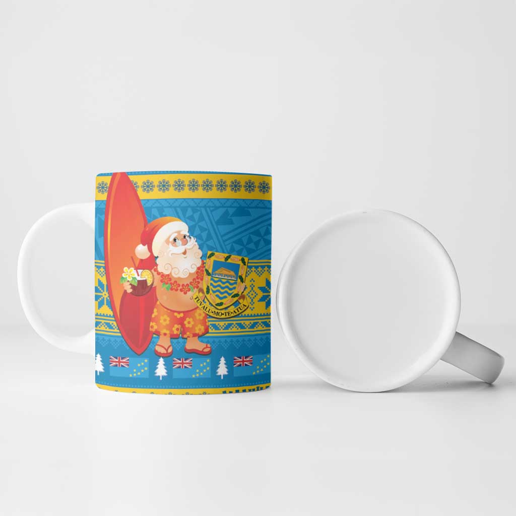 Tuvalu Christmas Ceramic Mug Cute Santa Manuia te Kilisimasi - Polynesian Pride