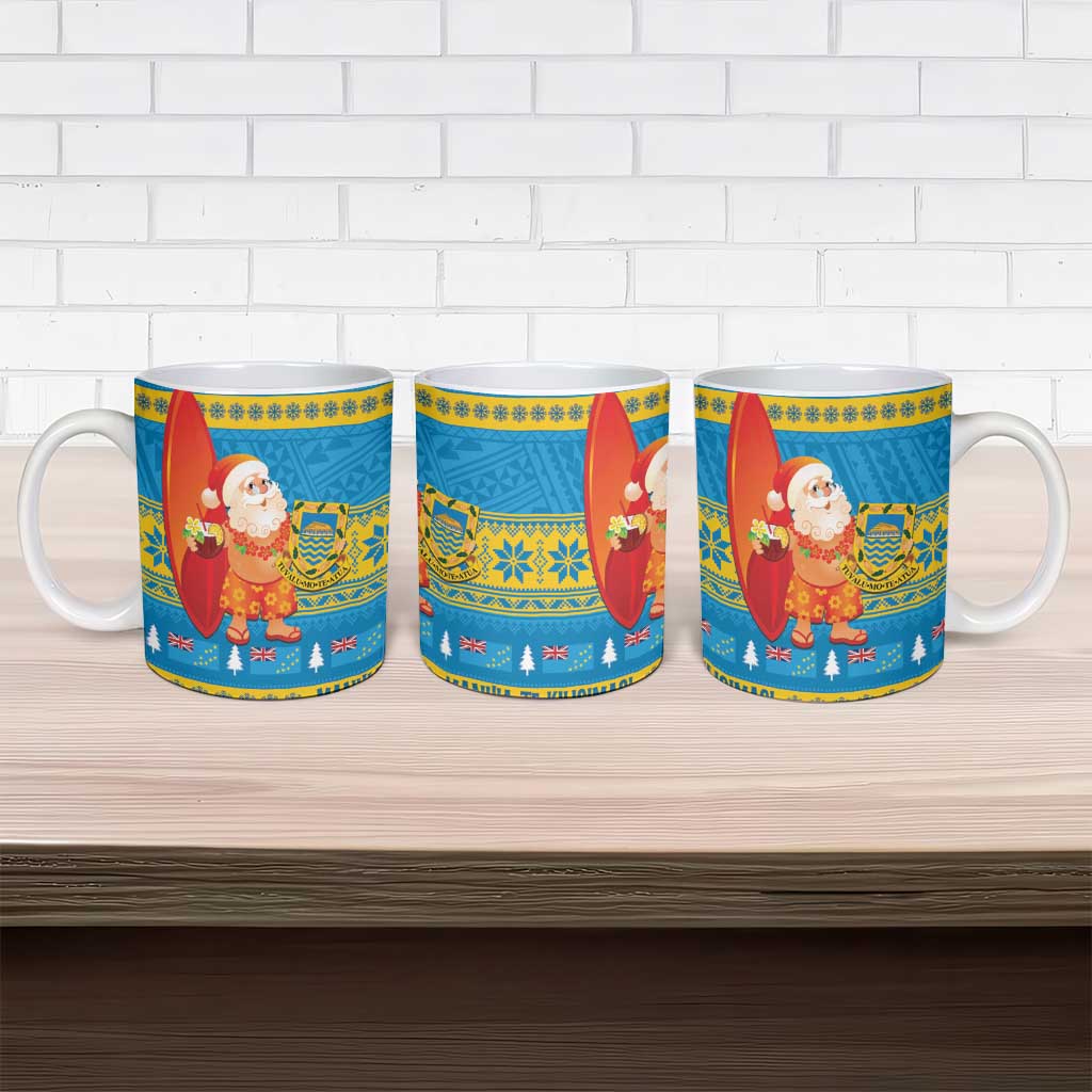 Tuvalu Christmas Ceramic Mug Cute Santa Manuia te Kilisimasi - Polynesian Pride