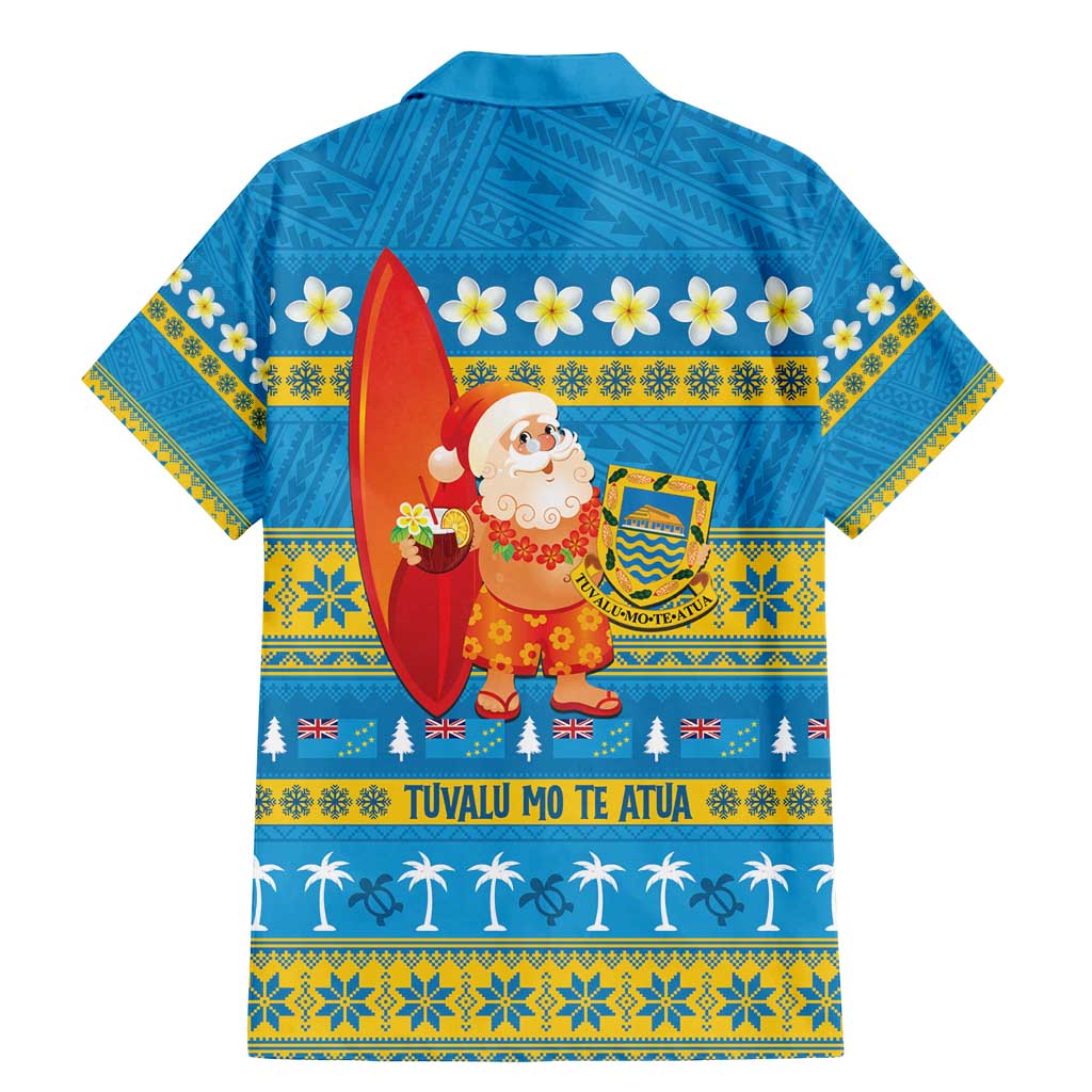 Tuvalu Christmas Family Matching Mermaid Dress and Hawaiian Shirt Cute Santa Manuia te Kilisimasi - Polynesian Pride