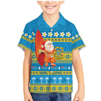 Tuvalu Christmas Family Matching Mermaid Dress and Hawaiian Shirt Cute Santa Manuia te Kilisimasi - Polynesian Pride
