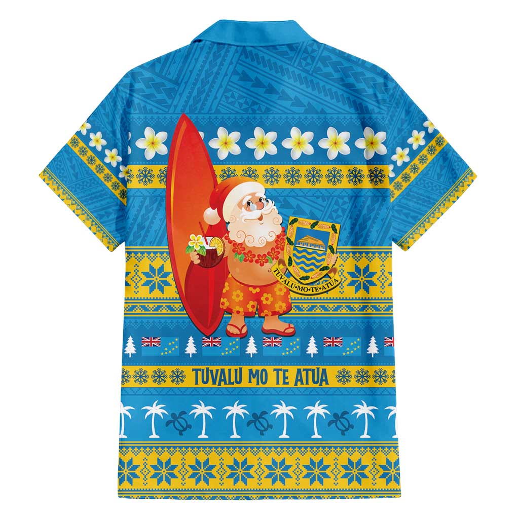 Tuvalu Christmas Family Matching Summer Maxi Dress and Hawaiian Shirt Cute Santa Manuia te Kilisimasi - Polynesian Pride