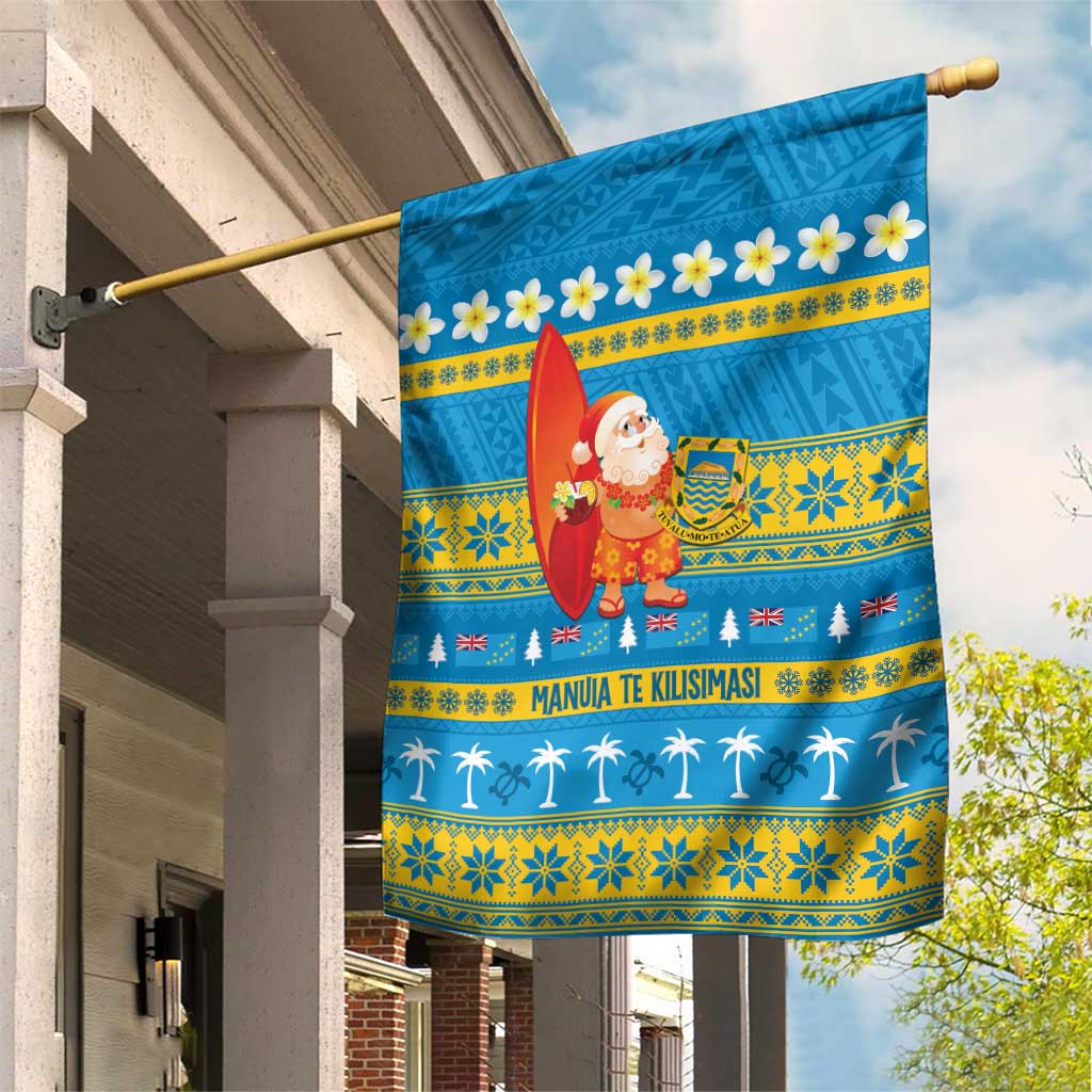 Tuvalu Christmas Garden Flag Cute Santa Manuia te Kilisimasi - Polynesian Pride