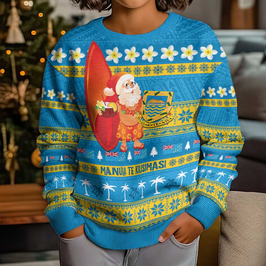 Tuvalu Christmas Kid Ugly Christmas Sweater Cute Santa Manuia te Kilisimasi - Polynesian Pride