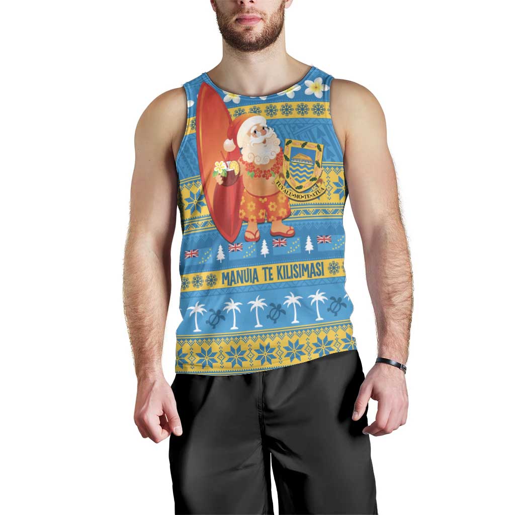Tuvalu Christmas Men Tank Top Cute Santa Manuia te Kilisimasi - Polynesian Pride