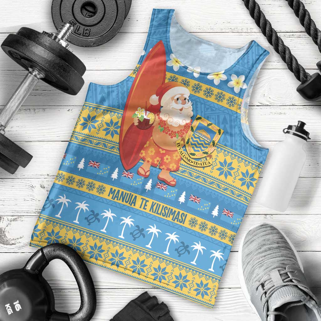 Tuvalu Christmas Men Tank Top Cute Santa Manuia te Kilisimasi - Polynesian Pride