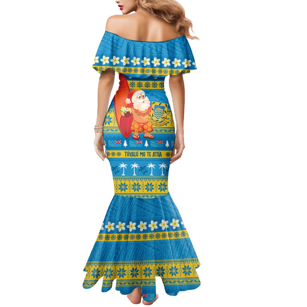 Tuvalu Christmas Mermaid Dress Cute Santa Manuia te Kilisimasi - Polynesian Pride