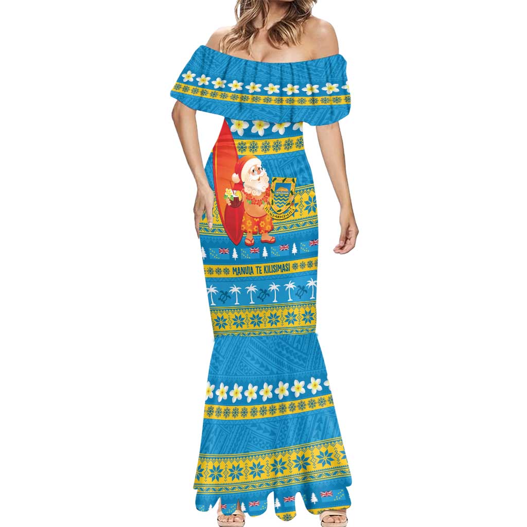 Tuvalu Christmas Mermaid Dress Cute Santa Manuia te Kilisimasi - Polynesian Pride