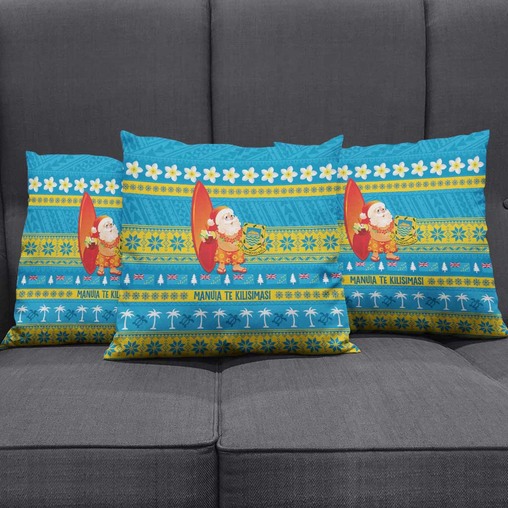 Tuvalu Christmas Pillow Cover Cute Santa Manuia te Kilisimasi - Polynesian Pride