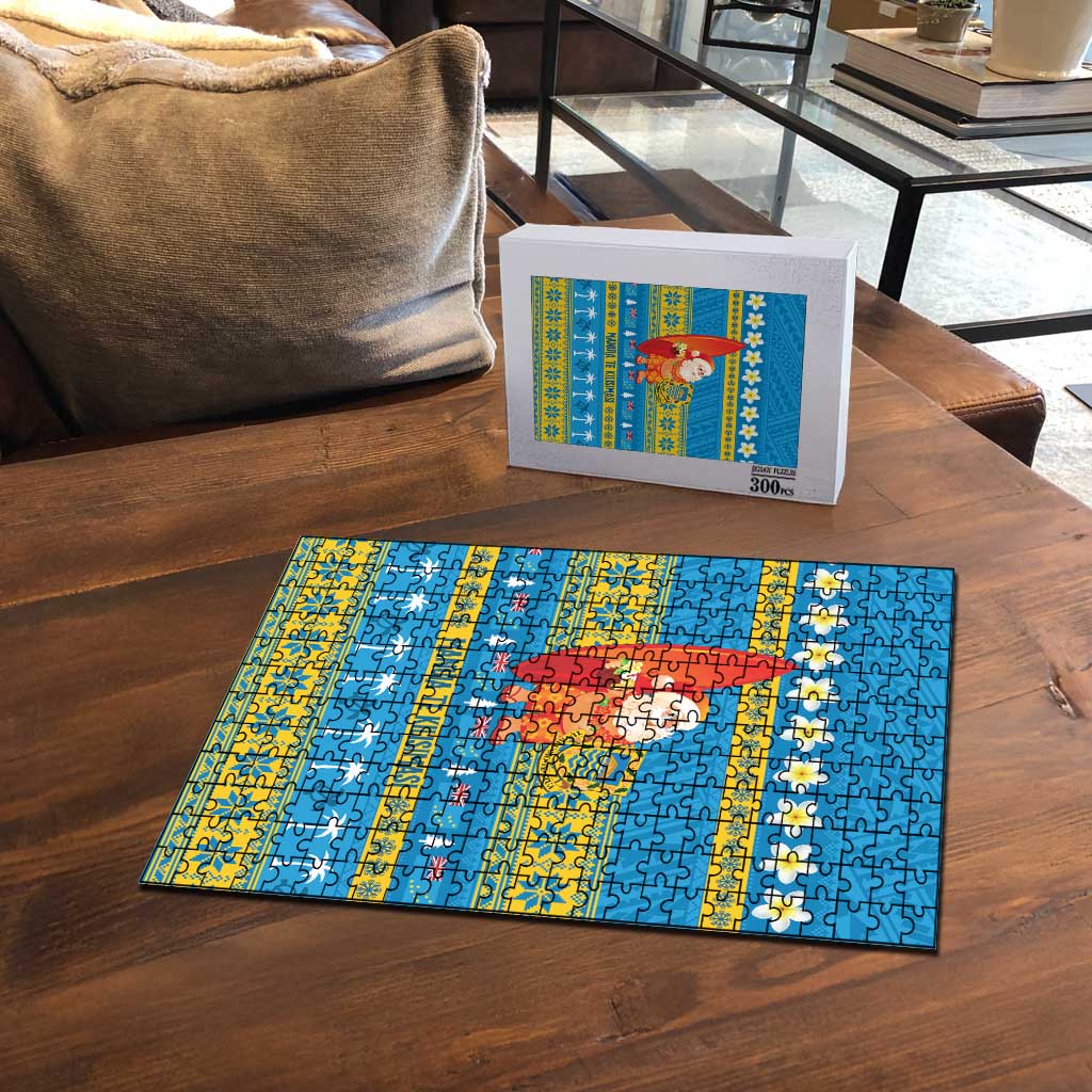 Tuvalu Christmas Puzzle Cute Santa Manuia te Kilisimasi - Polynesian Pride
