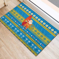 Tuvalu Christmas Rubber Doormat Cute Santa Manuia te Kilisimasi - Polynesian Pride