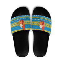 Tuvalu Christmas Slide Sandals Cute Santa Manuia te Kilisimasi - Polynesian Pride