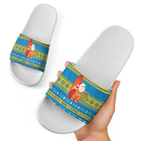 Tuvalu Christmas Slide Sandals Cute Santa Manuia te Kilisimasi - Polynesian Pride