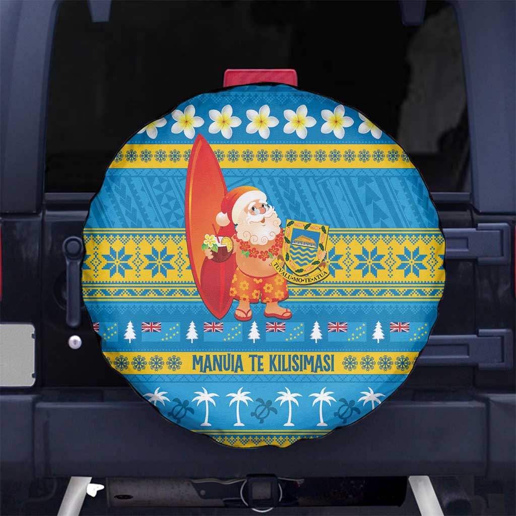 Tuvalu Christmas Spare Tire Cover Cute Santa Manuia te Kilisimasi - Polynesian Pride
