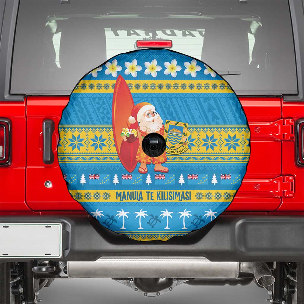 Tuvalu Christmas Spare Tire Cover Cute Santa Manuia te Kilisimasi - Polynesian Pride