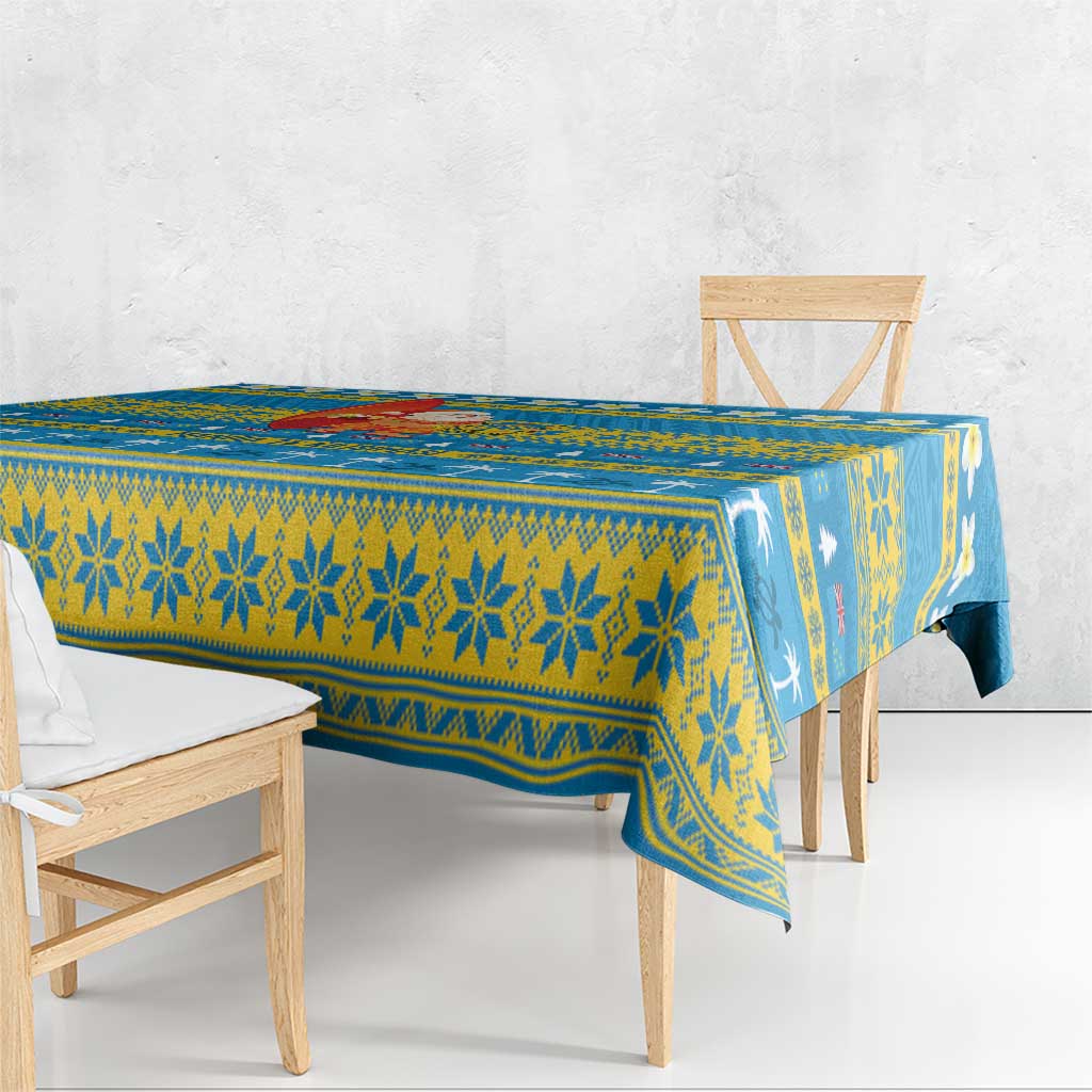 Tuvalu Christmas Tablecloth Cute Santa Manuia te Kilisimasi - Polynesian Pride