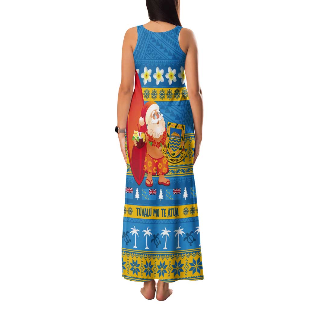 Tuvalu Christmas Tank Maxi Dress Cute Santa Manuia te Kilisimasi - Polynesian Pride