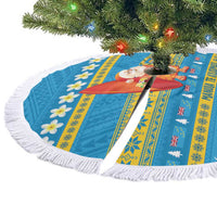 Tuvalu Christmas Tree Skirt Cute Santa Manuia te Kilisimasi - Polynesian Pride