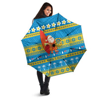 Tuvalu Christmas Umbrella Cute Santa Manuia te Kilisimasi LT14 - Polynesian Pride