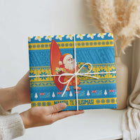 Tuvalu Christmas Wrapping Paper Cute Santa Manuia te Kilisimasi - Polynesian Pride