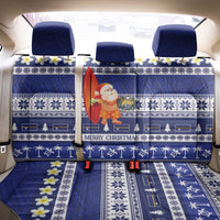 Nauru Christmas Back Car Seat Cover Cute Santa Coat Of Arms Merry Xmas - Polynesian Pride