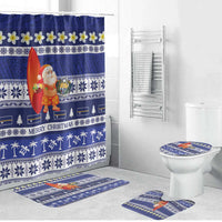 Nauru Christmas Bathroom Set Cute Santa Coat Of Arms Merry Xmas - Polynesian Pride