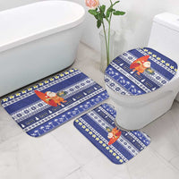 Nauru Christmas Bathroom Set Cute Santa Coat Of Arms Merry Xmas - Polynesian Pride