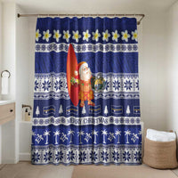 Nauru Christmas Bathroom Set Cute Santa Coat Of Arms Merry Xmas - Polynesian Pride