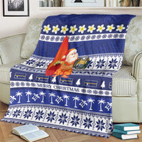 Nauru Christmas Blanket Cute Santa Coat Of Arms Merry Xmas - Polynesian Pride
