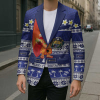 Nauru Christmas Blazer Cute Santa Coat Of Arms Merry Xmas - Polynesian Pride