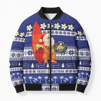 Nauru Christmas Bomber Puffer Jacket Cute Santa Coat Of Arms Merry Xmas - Polynesian Pride