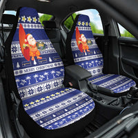 Nauru Christmas Car Seat Cover Cute Santa Coat Of Arms Merry Xmas - Polynesian Pride