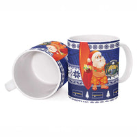 Nauru Christmas Ceramic Mug Cute Santa Coat Of Arms Merry Xmas - Polynesian Pride