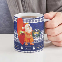 Nauru Christmas Ceramic Mug Cute Santa Coat Of Arms Merry Xmas - Polynesian Pride