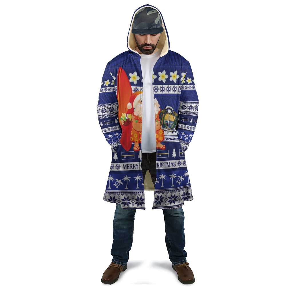 Nauru Christmas Cloak Cute Santa Coat Of Arms Merry Xmas - Polynesian Pride