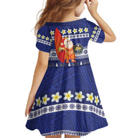 Nauru Christmas Family Matching Off Shoulder Maxi Dress and Hawaiian Shirt Cute Santa Coat Of Arms Merry Xmas - Polynesian Pride