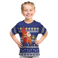 Nauru Christmas Kid T Shirt Cute Santa Coat Of Arms Merry Xmas - Polynesian Pride